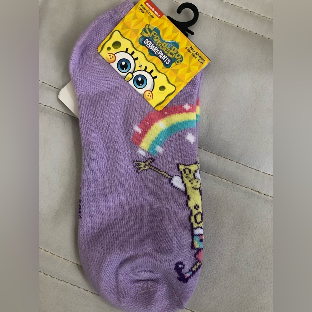 3pairs Nickelodeon SpongeBob squarepants no show‎ socks FREE